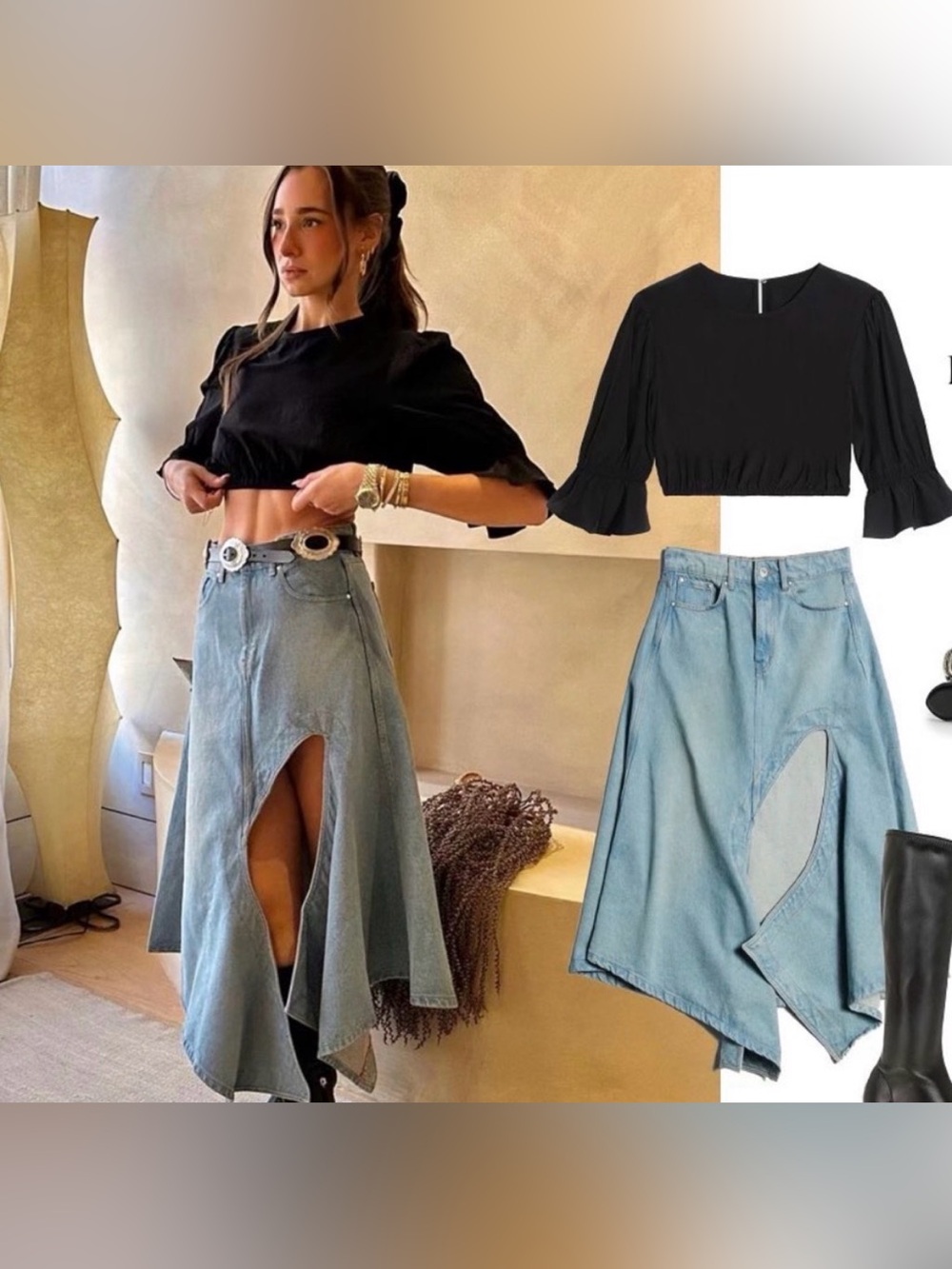 WEWOREWHAT Cropped Bell Sleeve